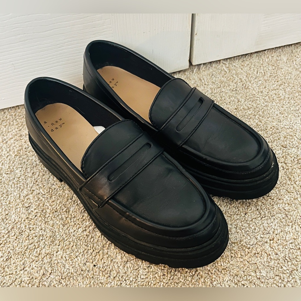 A New Day Women’s Black Platform Loafers Size 8 Target Business Office Shoes